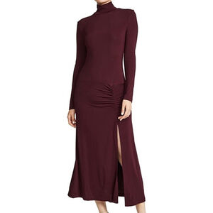 Staud Portabella Flapper Knit Maxi Dress MED Red Burgundy Party Luxury Holiday